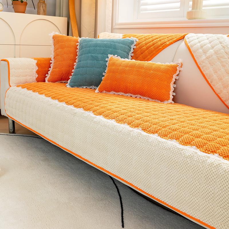 

Corduroy sofa cushion universal in all seasons, plush seat cushion non-slip sofa cover 2025 new autumn and winter cover cloth winter 70*70cm