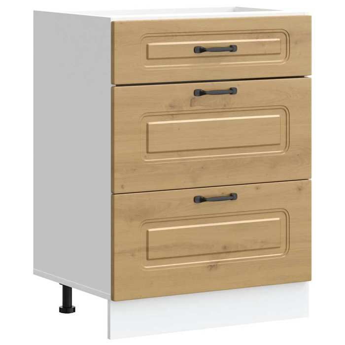 VidaXL Kitchen Cabinet Kalmar Artisan Oak Engineered Wood, Sink Cabinet, Kitchen Cabinet with Drawer, Cabinet 854288