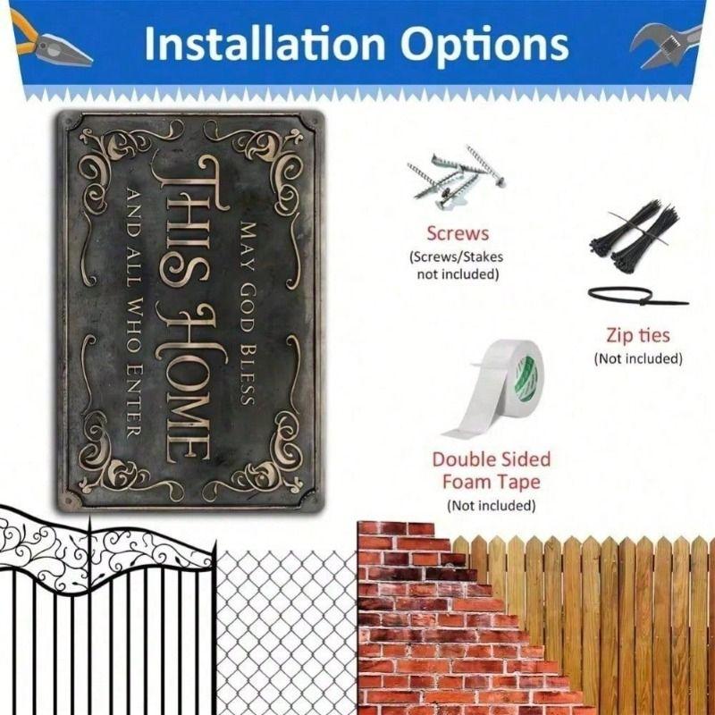 Retro Funny Theme Tin Paintings for Living Room Bedroom Kitchen Wall Decor