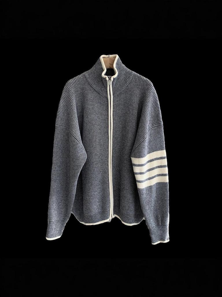 Men’s Slim Fit Striped Knit Cardigan - Fashionable Versatile Spring/Autumn Sweater 2025