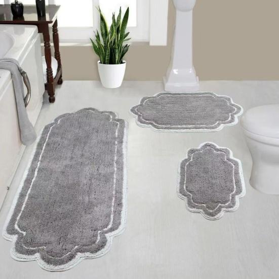 Bathroom Rug Soft Absorbent Plush Floor Mat Anti-Slip Bath Rug Quick Dry Machine Washable Long Mat for Bathroom Tub Sink Toilet