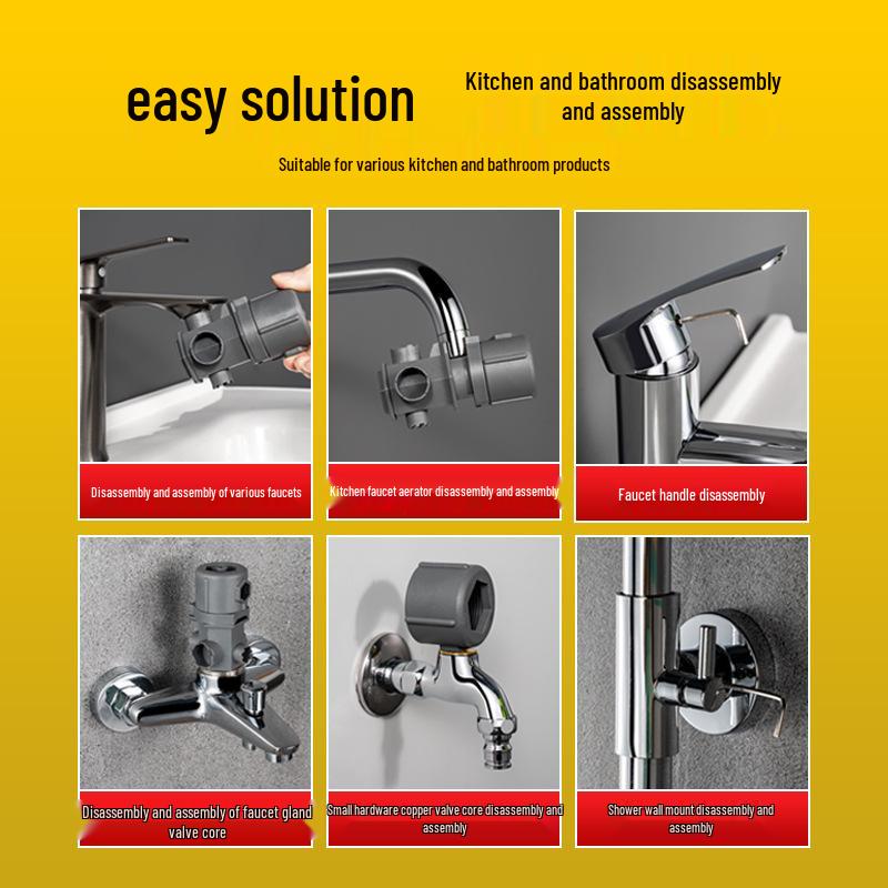 Multi-Function Wrench for Kitchen and Bathroom Faucet and Valve Maintenance