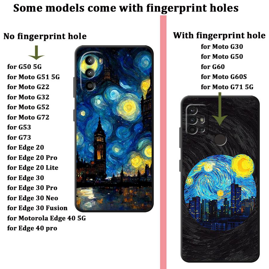 Case for Motorola Moto G51 G73 Edge 20 Pro 30 Lite G22 Edge40 G50 G60s G53 G30 G52 G32 G71 Phone Cover Creative City Pattern