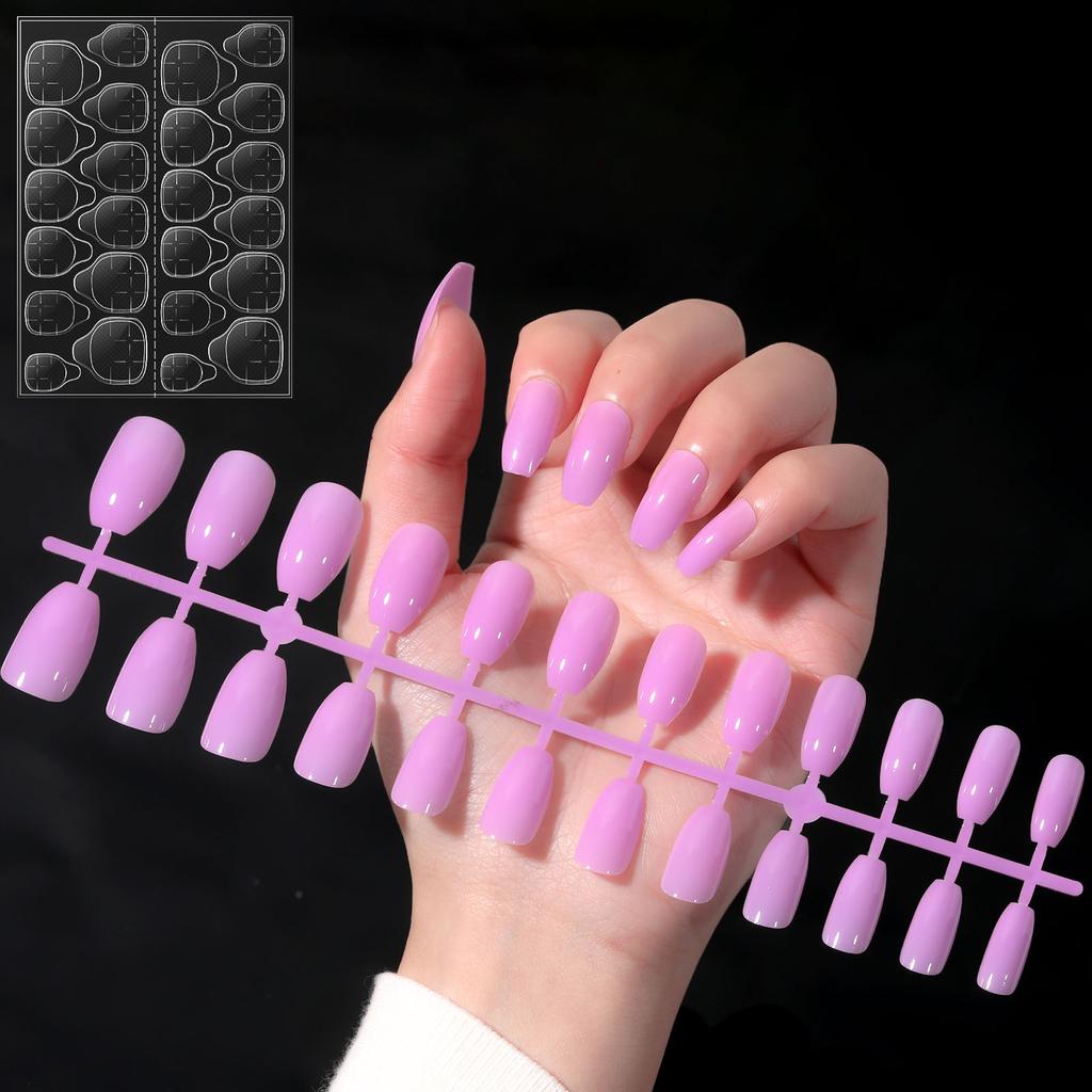 YIKOOLIN Variety Fluorescent Nail Art Tips Glow-In-Dark Luminous Fake Nails Ballet Press On Nails Set Detachable  Fingersnails