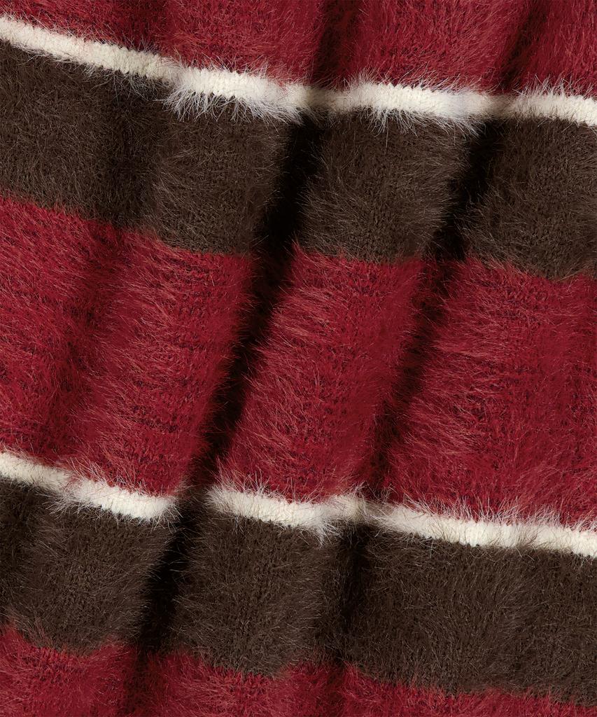 SLOWACID Hairy Stripe Pullover Knit [Red]