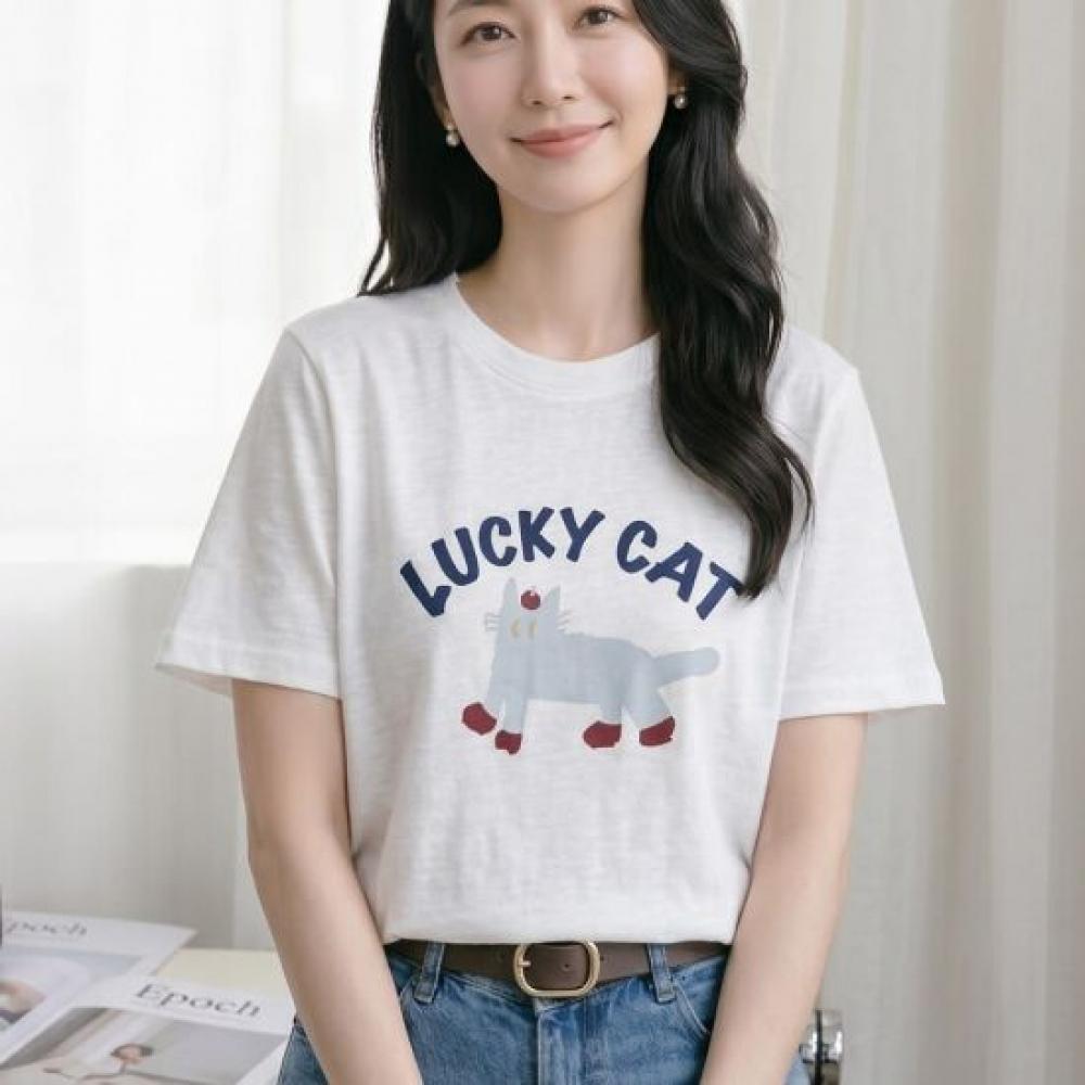 Navava Women Thin Cool Daily PrinTing Round Neck ShorT Sleeve T shirT nT3378
