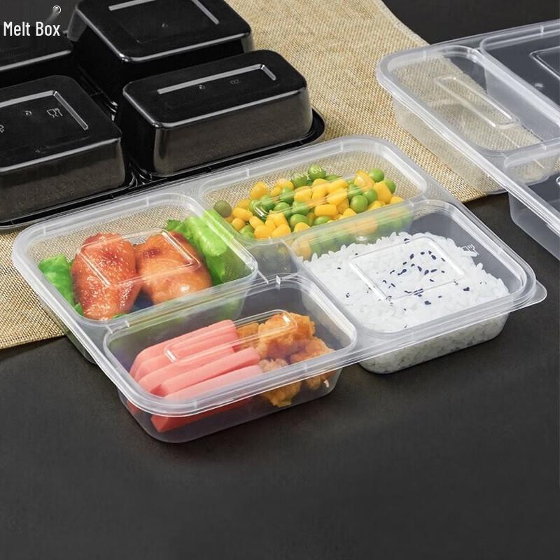 Disposable 4-Compartment Meal Prep Containers