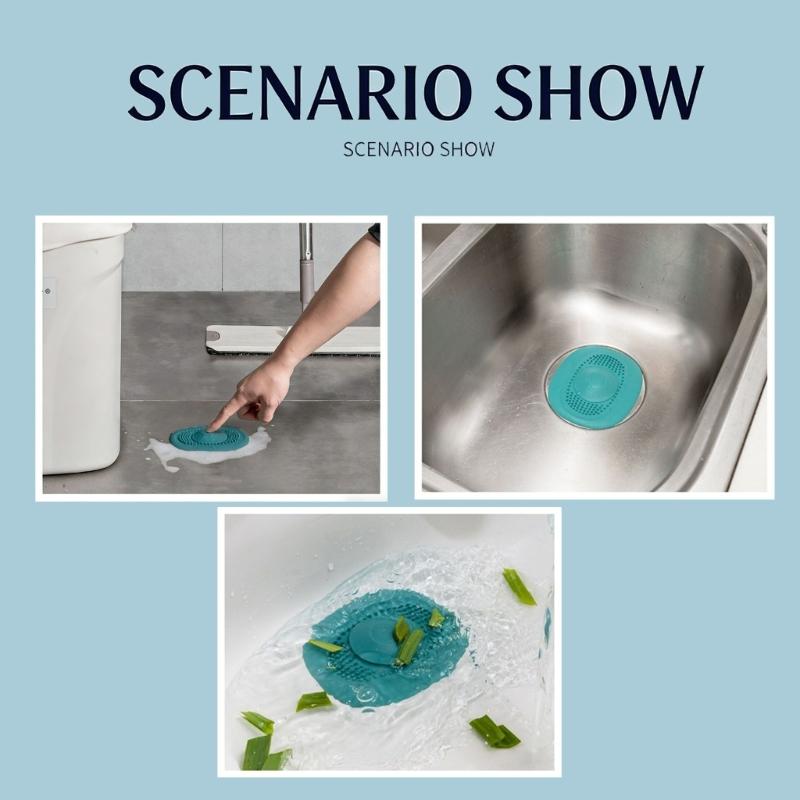 4PCS Kitchen Drain Cover Smell Prevent Sink Strainer for Odor and Insect Control HX6C