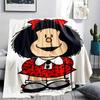 1PC Mafalda Print Flannel Blanket, High Quality All Seasons, Home Decor, Warmth and Comfort, Perfect for Christmas Gifts