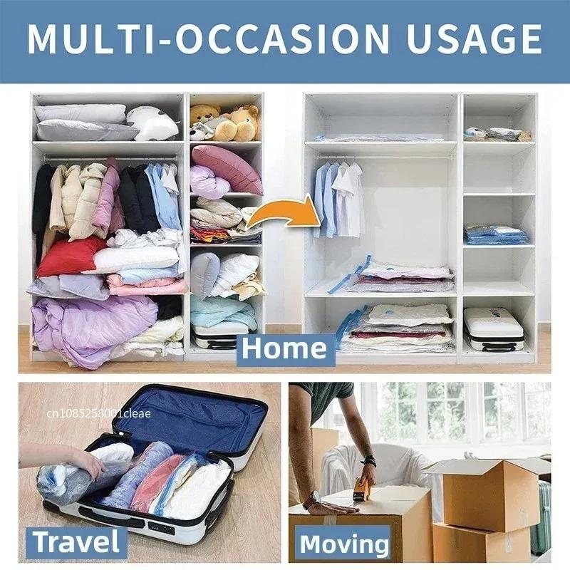 Thickened Vacuum Compression Bag, Transparent Quilt Vacuum Bag, Storage Bag, Household Clothing Storage and Sorting Bag