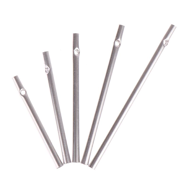 5Pcs Different Length Wind Chime Tubes Set Silver Tone Wind Chime Making Kit