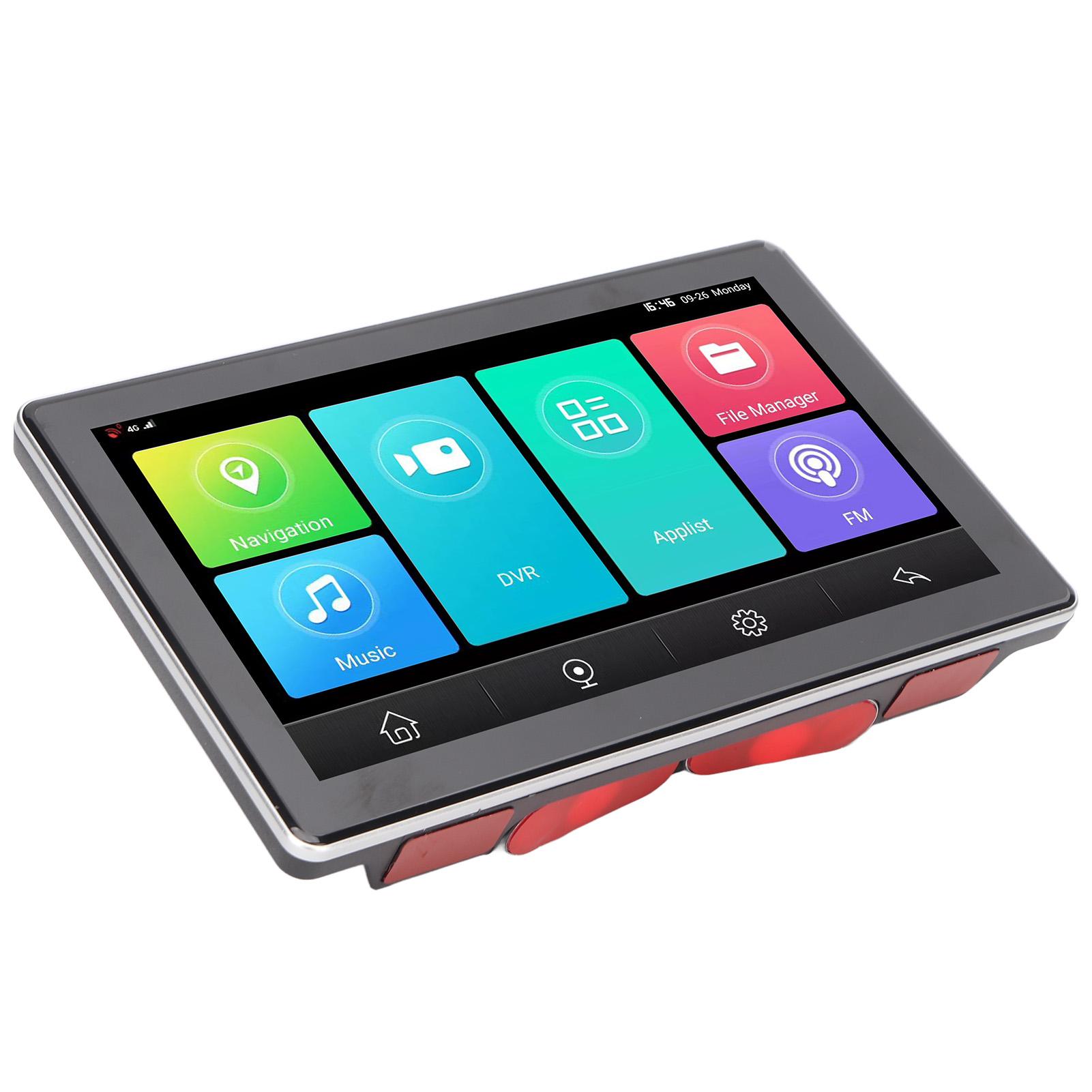 

7-дюймовый автомобильный видеорегистратор с передним и задним двойным объективом для Android 8.1, широкоугольный HD-сенсорный экран с петлей, 120 градусов