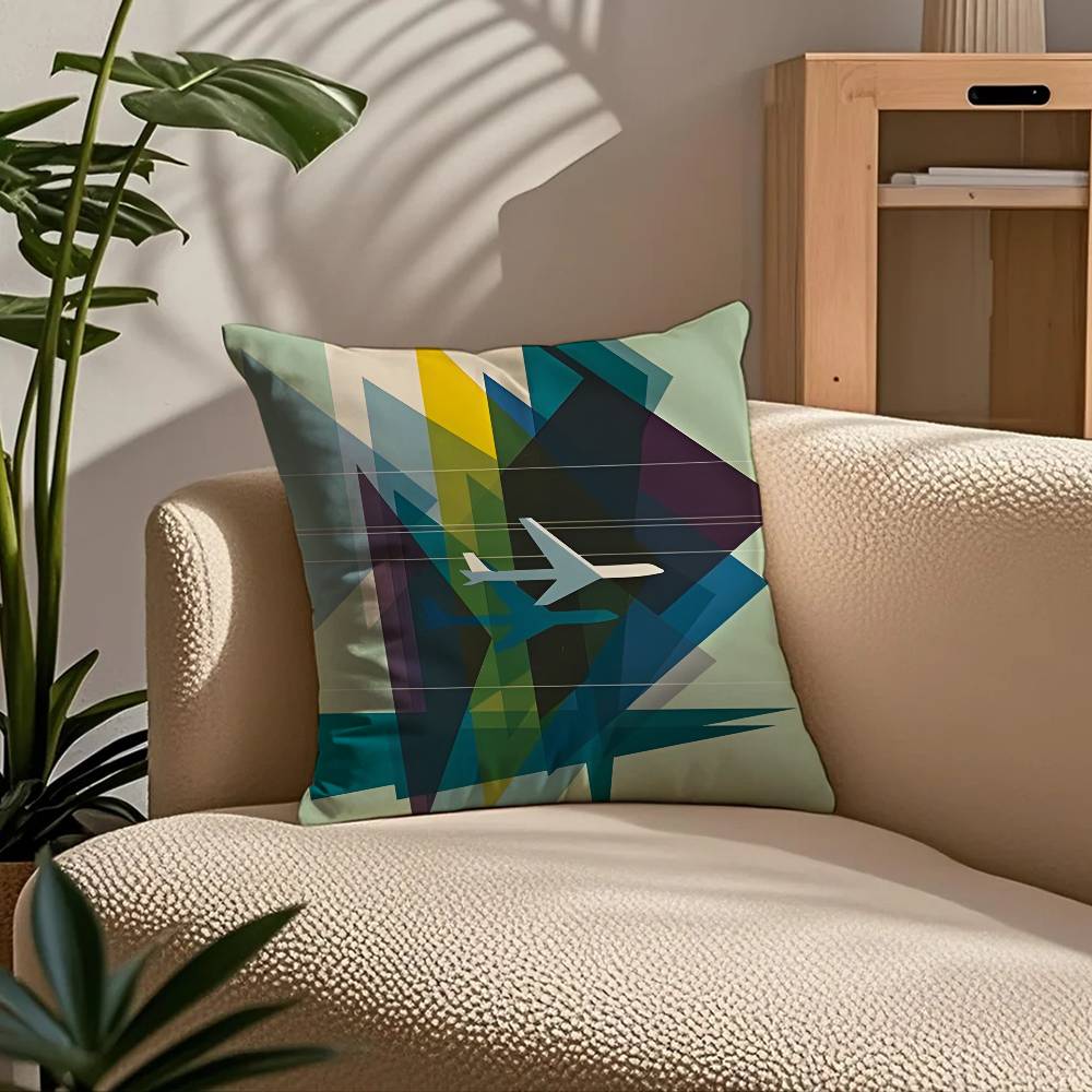 Lufthansa Airlines Pillow Case Comfort Sofa Bed Silky Elegant Invisible Zipper Custom Decorative Cushion Cover