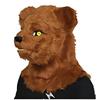Bruine berenhoofddeksel met beweegbare mond, feestmasker