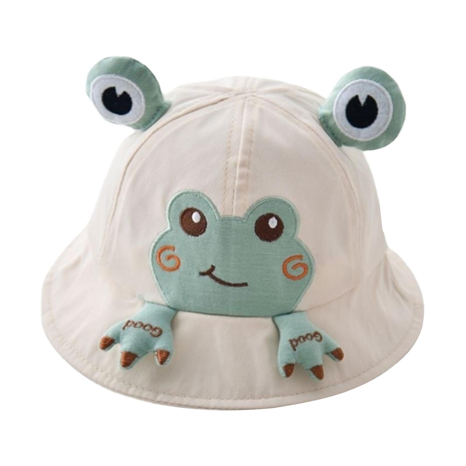 

Детская шляпа-ведро с рисунком лягушки унисекс для мальчиков и девочек, солнцезащитная шапка, милая шапочка для малышей с милым вышитым узором 1 хаки