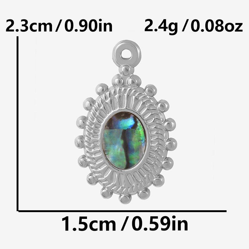 4Pcs No Fade Metal Stainless Steel Charm Real Natural Abalonewhite Shell Angel Sun Connector Charms For Jewelry Making Supplies