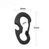 2Pcs Black Everyday Carry Multi Tool D Ring Carabiner with Bottle Opener Spring Hook for Outdoor Keys Gear Camping Hiking Tools