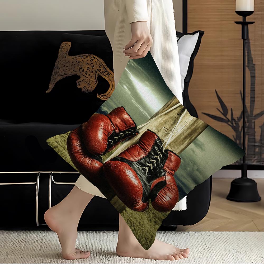 Retro Boxing Gloves Pillow Gift Home Office Decoration Bedroom Sofa Car Cushion Cover Case 45x45