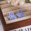Silver Needle Spring Floral Stud Earrings: Korean Style Sweet Spray-Painted Flower Earrings for Women