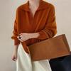 Old Money Style Women's Loose Wool Polo Neck Sweater - Autumn/Winter Knit Top