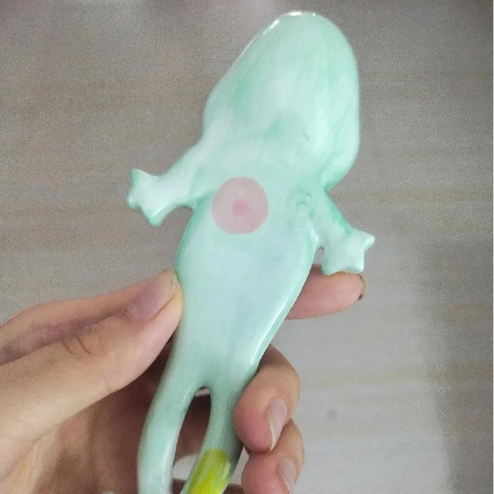 Ceramic Dessert Spoon Cute Stirring Spoon Tea Spoon Ugly Frog Spoon  Kitchenware