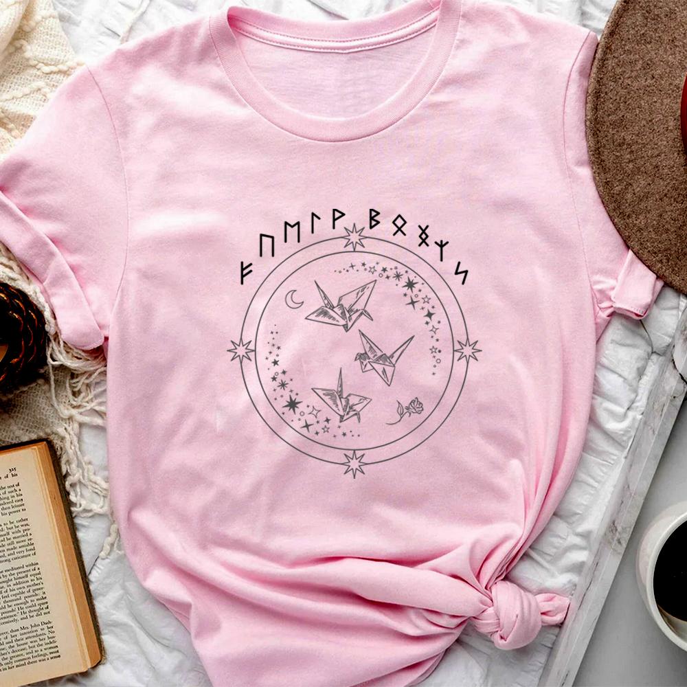 

Runes T-shirt Dramione Shirt Fanfic Lover Gift Draco Fanfic Shirts Paper Crane Manacled Graphic Shirt Bookish Short Sleeves Top 4XL