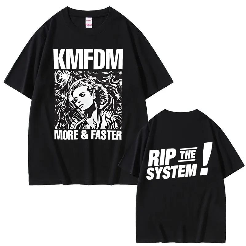 2026 Rock Band Kmfdm Tour 97 Stampa Grafica Maglietta Estate Uomo Donna Vintage Gotico Punk Streetwear Maschile Casual Magliette in Puro Cotone