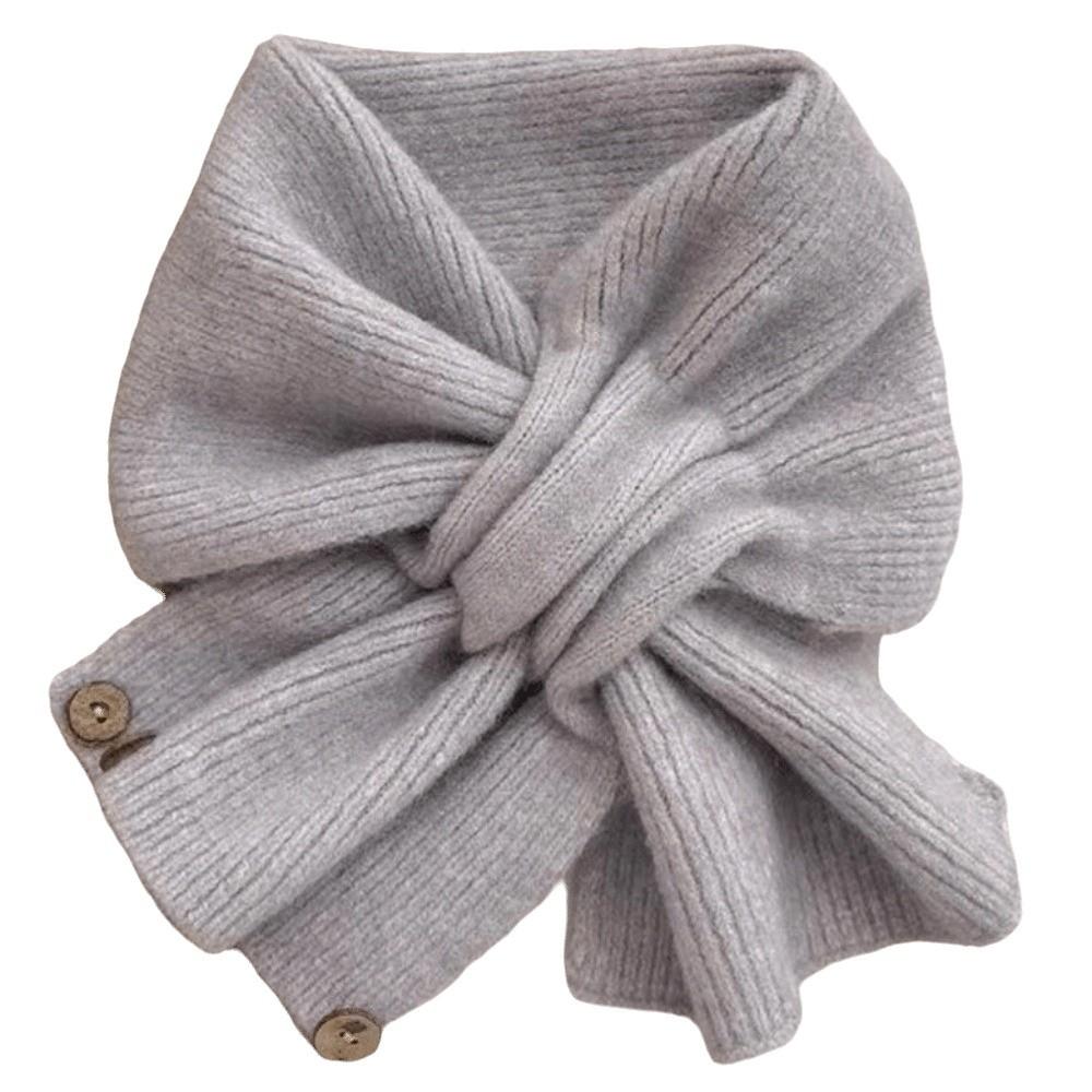 Adjustable Fit Short Knit Neckerchief Thickened Korean Style Neckwarmer Solid Color Scarf  Students