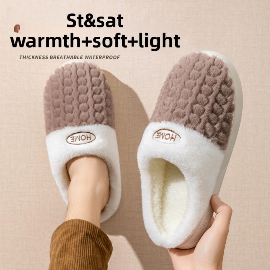 Cotton Slippers for Women in Winter, Anti Slip and Warm for Indoor Use, and Home Fur Slippers for Women