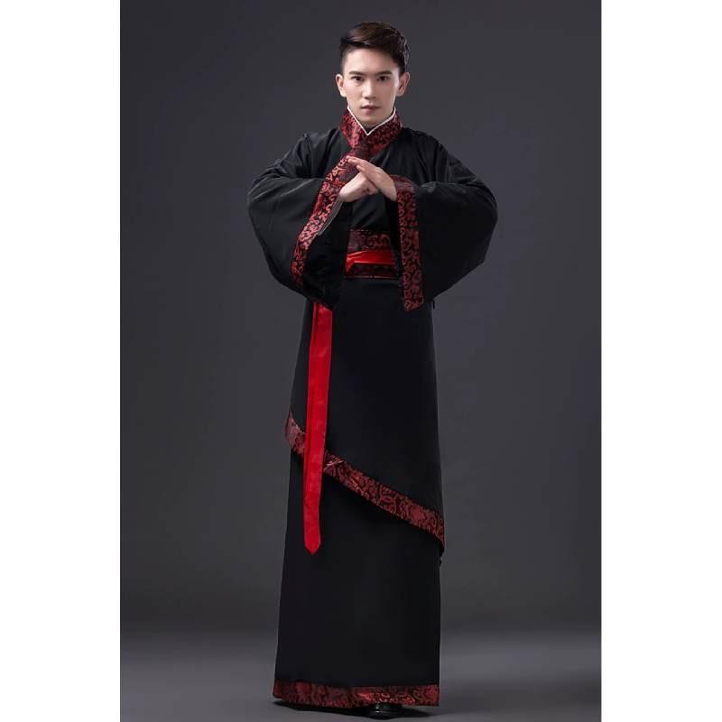 Hanfu Men Traditional Chinese Attire With Twill Fabric For Festival And Performance Use