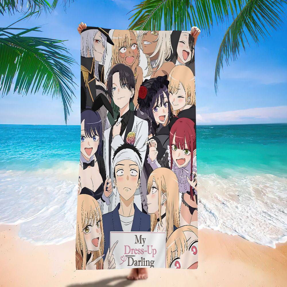 Anime My Dress Up Darling Microfiber Blanket Quick Drying Beach Towels Oversized Printing Super Absorbent Pool Towel Blanket