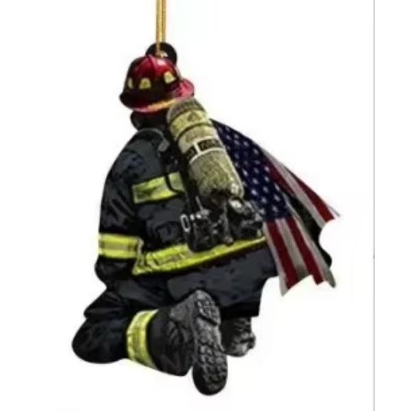 

Рождественский кулон с изображением пожарного, креативный пожарный периферийный автомобильный кулон, декоративные аксессуары для автомобиля, декор для интерьера, украшения