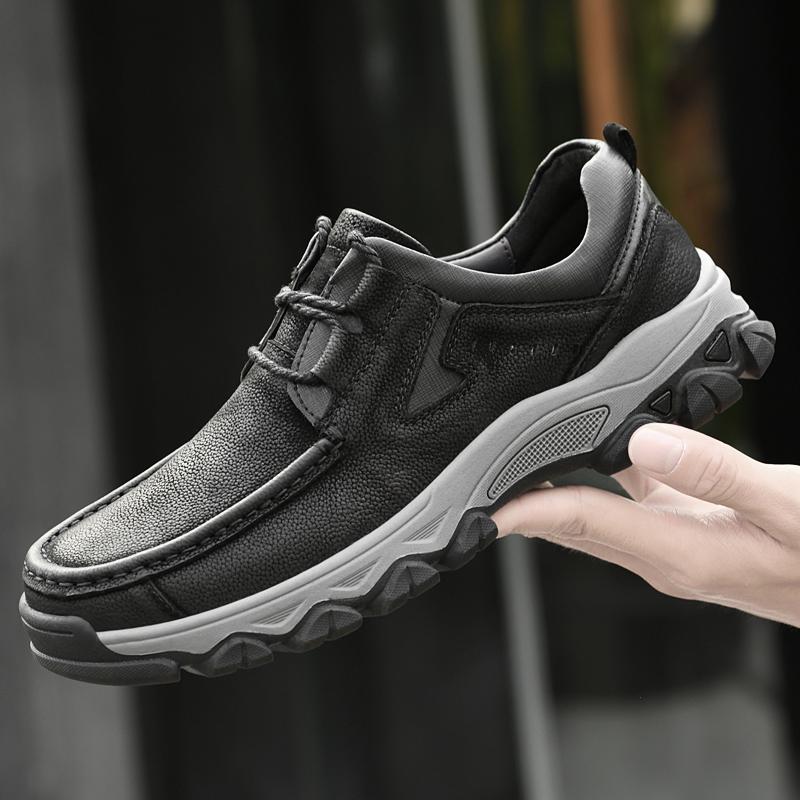 Genuine Leather Mens Loafers Outdoor Slip on Casual Shoes Comfy Moccasins Walking Shoes Non-Slip Driving Footwear Treking Shoes