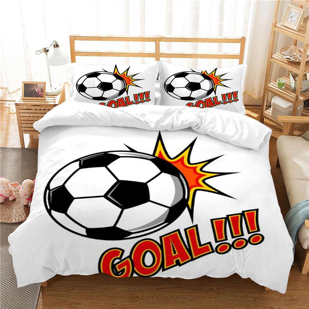 Jocuri fotbal Set de lenjerie de pat cu fetă de pernă Lenjerie de pat pentru acasă Imprimare fotbal Set cuvertură de pilota de înaltă calitate Seturi de pat respirabile