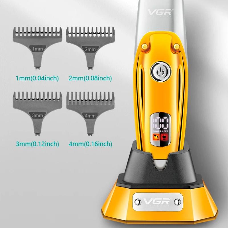 VGR 277 Electric Hair Clipper Rechargeable Portable Home Appliance Care Barber Trimmer for Men LCD USB Salon Blade Waterproof and Long-lasting