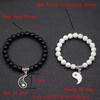 Valentine's Day Present Magentic Couple Bracelet Tai Chi Gossip Braclet Heart Magnet Lover Braslet Black White Beaded Brazalete