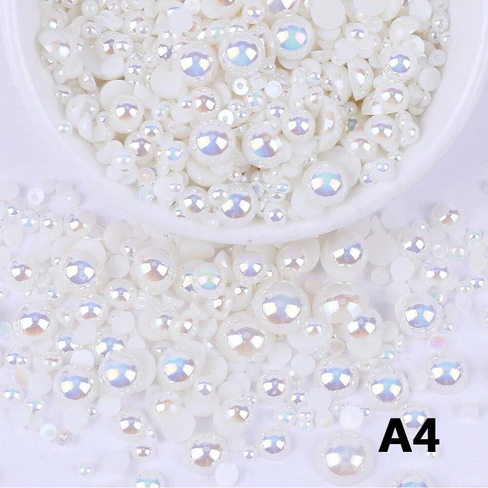 

Случайный микс 3-10 мм AB цвет полукруглые бусины из АБС-пластика искусственный жемчуг бусины с плоской задней частью для DIY украшения ногтей Декор Изготовление ювелирных изделий A4