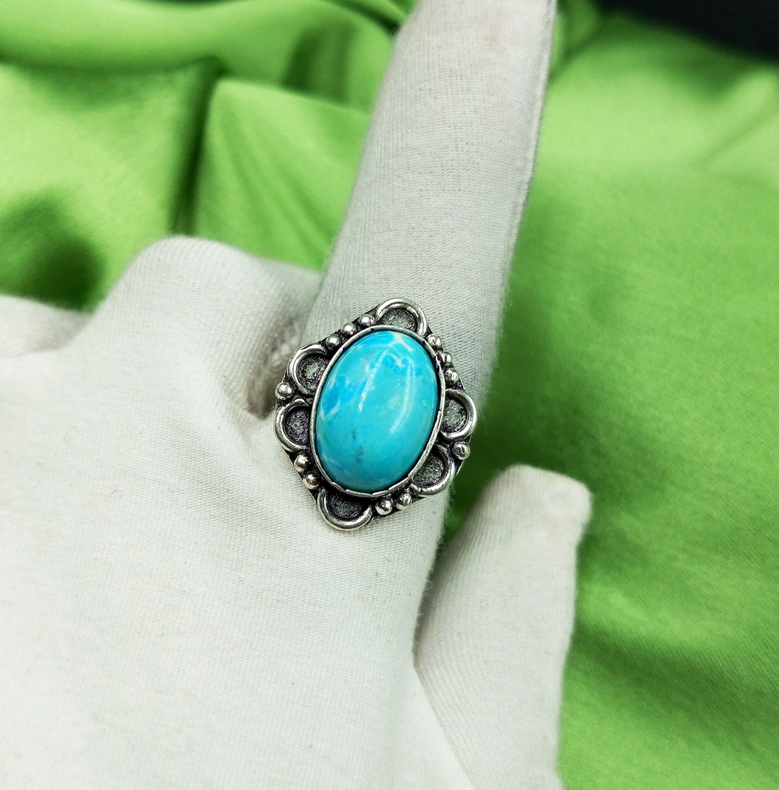 

Кольцо Larimar Gemstone из стерлингового серебра 925 пробы с покрытием US SZ 5 MM-R340