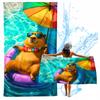 Strandtuch Capybara Strandbesucher Mikrofaser Schnelltrocknend 3D 150x75 cm