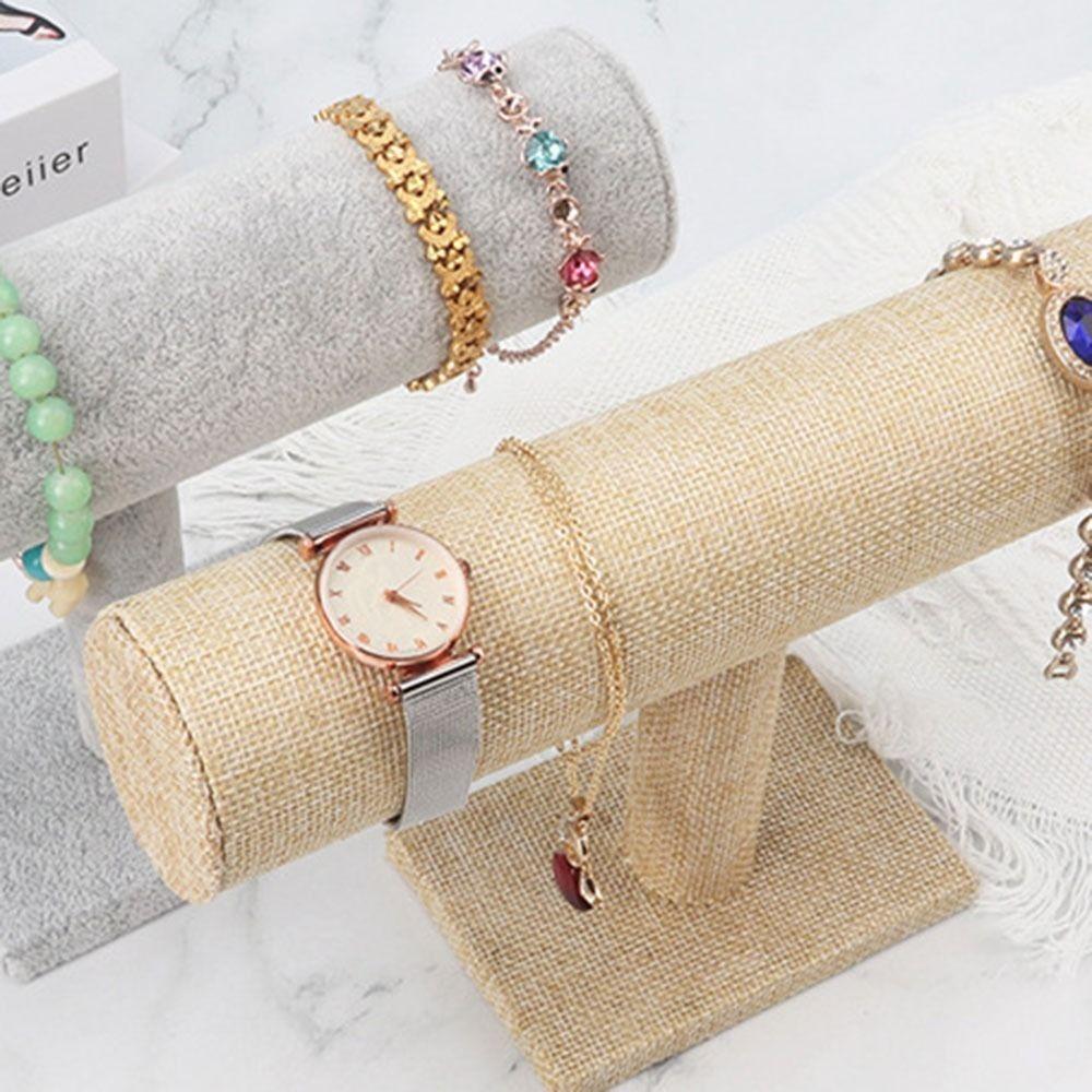 Suede Material Jewelry Display Frame Elegant Design Lightweight Bracelet Display Stand Multi-Tier Shelf Decorative Props