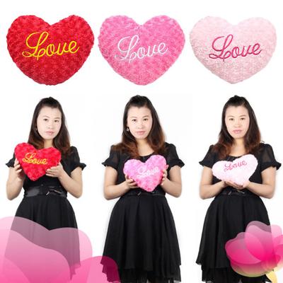 Plush Love Heart Pillow Soft Romantic Heart Shaped Throw Sleeping Cushion Stuffed
