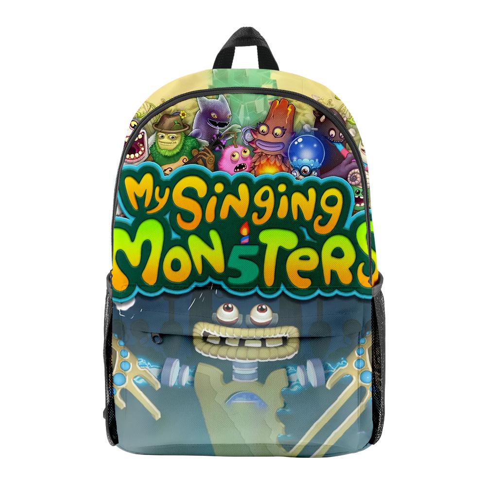 Luxusní Novinka Cool my singing monsters Školní taška Batohy na notebooky 3D Tisk Oxford Voděodolné Cestovní batohy pro chlapce/dívky