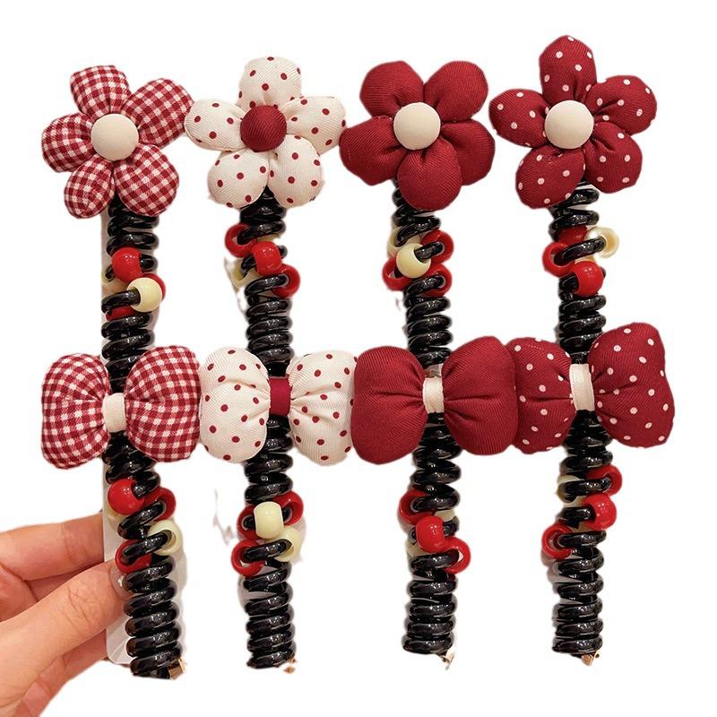 Red Polka Dot Hair Ties for Girls - Princess Baby Updo Ponytail Accessories