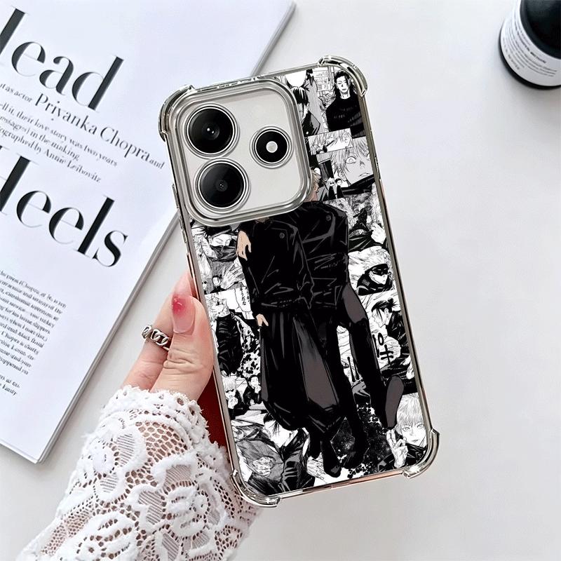 

Anime Geto Suguru JUJUSU Plating Phone Case For Xiaomi Redmi Note 14 15 Pro Plus 13 12 11 11S 11T 10 9S 9 5G Anti-Fall Airabag C Redmi Note14ProPlus
