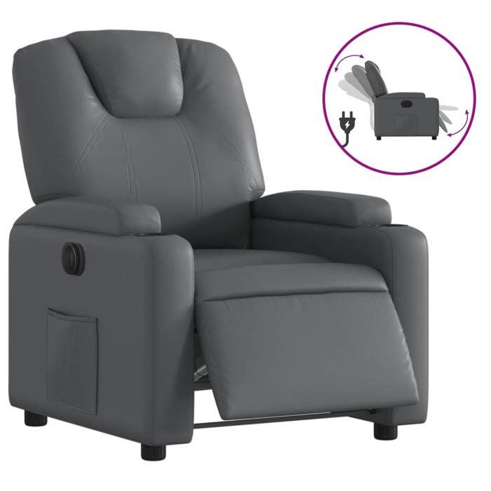 VidaXL Fauteuil Inclinable Électrique, Chaise de Relaxation avec Dossier et Repose-pied Réglables, Siège de Salon, Moderne, 3204419