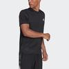Adidas Solid Color Sports Fitness Short-Sleeve T-Shirt Men Tops Black HF7214