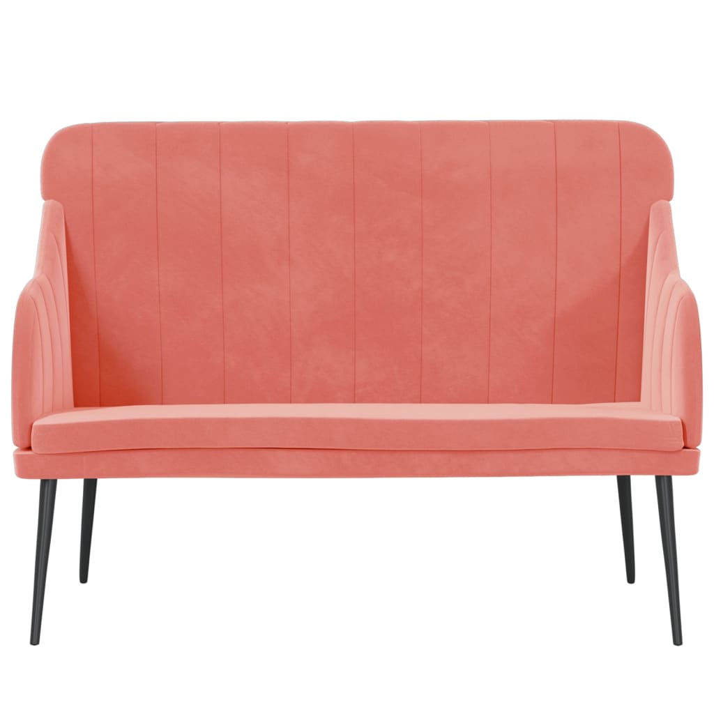 Pink Velvet Sofa Bench 110x76x80 Cm