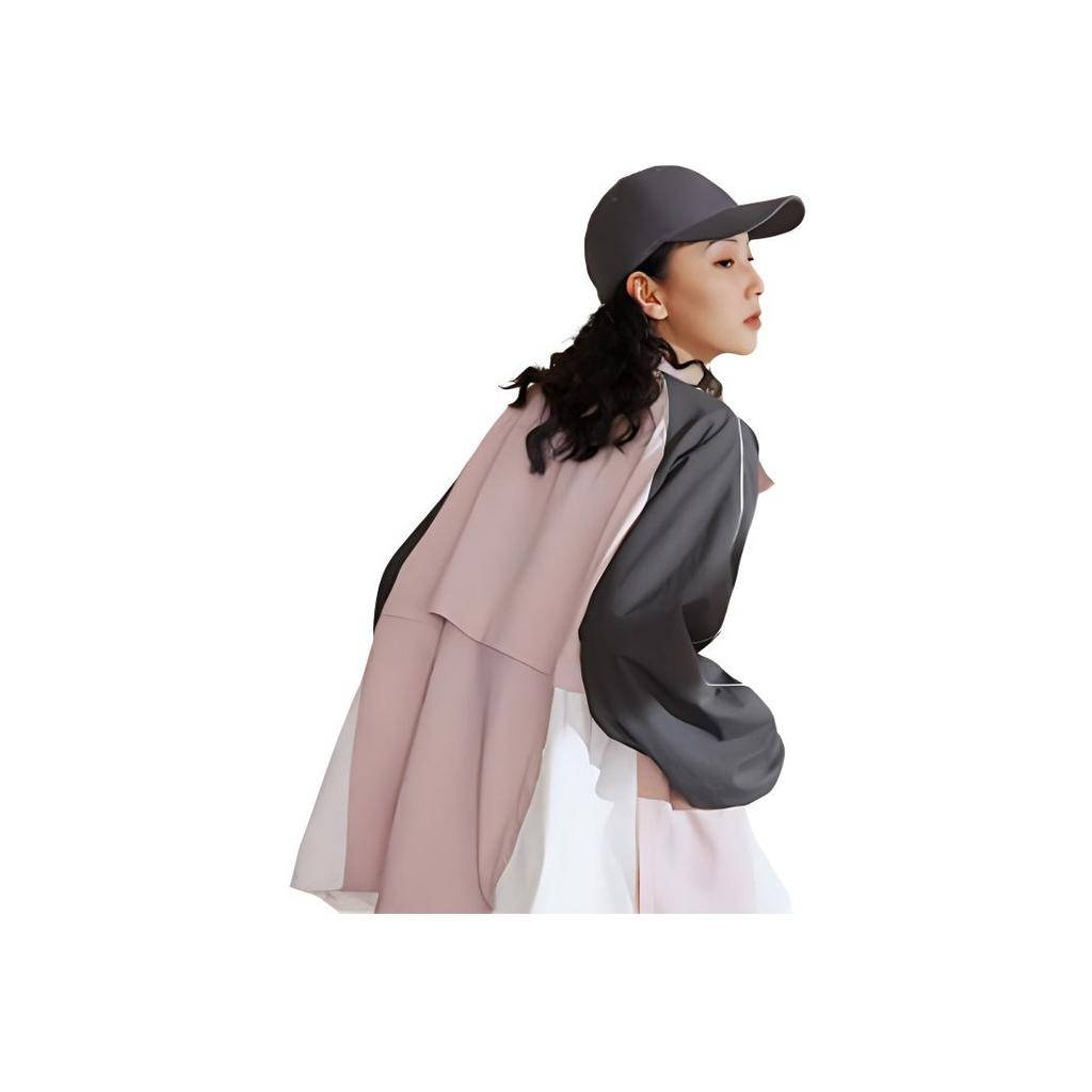 Li-Ning Windproof Water-Repellent Color Block Letter Print Loose Collar Zip Sports Jacket Unisex Jacket Light-Pink AJDT741-2