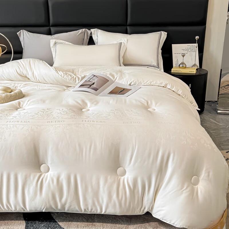 FIRS Premium Cotton Jacquard Mulberry Silk Blend Quilt