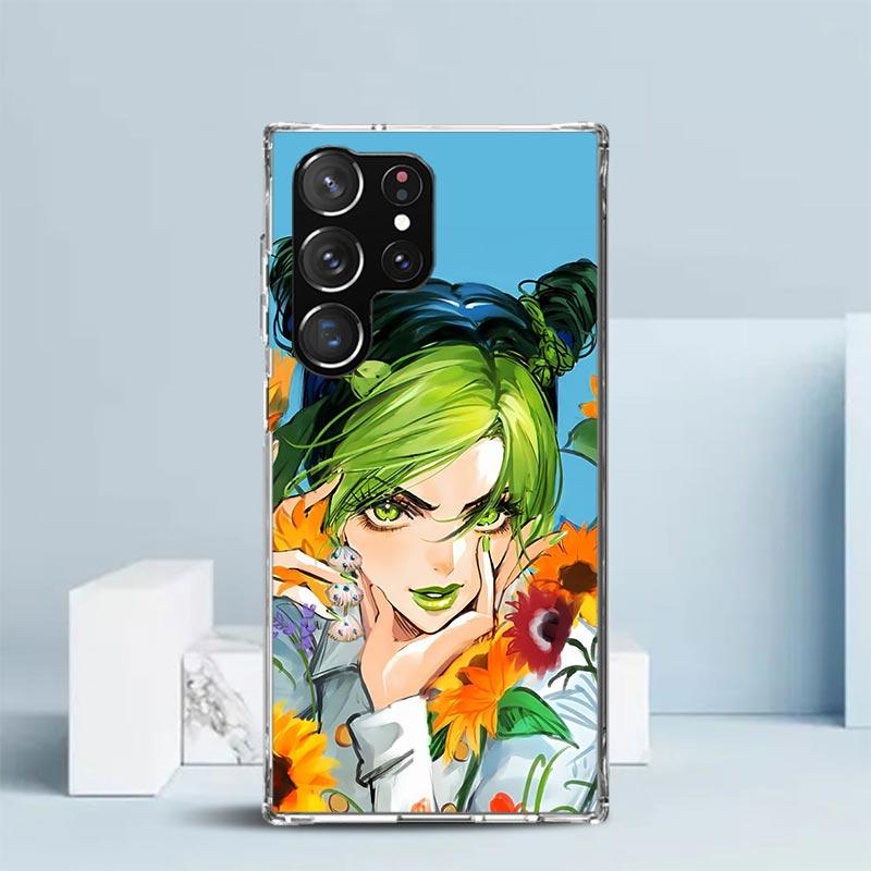 JoJo Bizarre Adventure Jolyne Cujoh Phone Case For Samsung Galaxy S24 S25 Edge S26 Ultra S22 S23 Plus S21 + S20 FE Soft TPU Back
